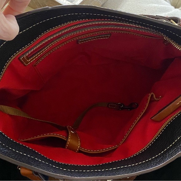 Dooney & Bourke Black Tote with Tan Straps - Picture 5 of 13